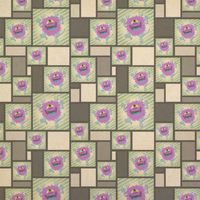 Cute Purple Fuzzy Monster Kraft Present Gift Wrap Wrapping Paper