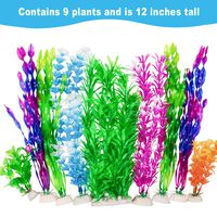 CousDUoBe 9 Pack Large Aquarium Plants Artificial Aquatic Plants, simulate Plants and Aquarium Landscape vividly (12inch)