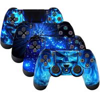 SubClap 4 Packs PS4 Controller Skin, Vinyl Decal Sticker Cover for Sony PlayStation 4 DualShock 4 Wireless Controller (Shing Blue)
