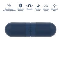 Premier Bluetooth Pill Speaker TWS Replay Audio Portable Wireless Speakers w Built-in Microphone, Blue