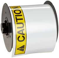 Brady B30-25-595-ANSICA 4" Height x 6" Width, B-595 Indoor/Outdoor Vinyl, Black/Yellow BBP31 Pre-Printed Pre-Cut Labels Tape with Sign Headers, 175 per Roll