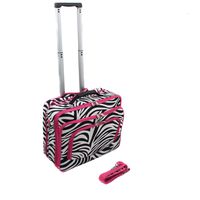 World Traveler Fashion Print Women's Rolling 17-Inch Laptop Case, Pink Zebra, One Size