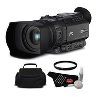 JVC GY-HM170UA Ultra 4K HD CAM Compact Professional Camcorder with Top Handle Audio Unit Bundle with UV Filter