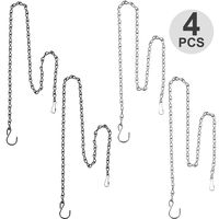 Outus Hanging Chain for Hanging Bird Feeders, Birdbaths, Planters and Lanterns, 4 Pack (35 Inch, Black and Silver)
