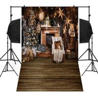 Wensltd Clearance! Christmas Backdrops Tree Vinyl 3x5FT Fireplace Background Photography Studio (O)