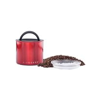 Airscape Coffee and Food Storage Canister - Patented Airtight Lid Preserve Food Freshness, Stainless Steel Food Container, Candy Apple Red, Small 4-Inch Can