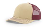 Richardson Khaki/Burgundy 112 Mesh Back Trucker Cap Snapback Hat