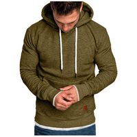 Simayixx Men Hoodies Pullover, Men's Fashion Workout Sweatshirts Plus Size Adjustable Hood Solid Sweater Tops Outerwear Army Green