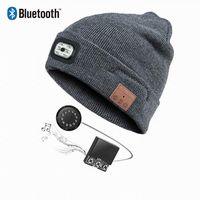 Men's Bluetooth Beanie Hat Winter LED Music Hat Built-in Stereo Speaker & Mic