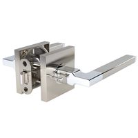 AVALON 0530 - Contemporary / Modern Door Handles / Levers (Privacy / Passage) in Satin Nickel - Polished Chrome Finish