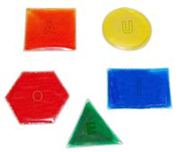 Hidden Letter Glitter Shapes - w/A.E.I.O.U. - 5 Each / Pack