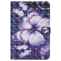 Bear Village Galaxy Tab a 8.0 Inch Case, Premium 3D Leather Case with Multiangle Viewing Stand and Card Slots for Samsung Galaxy Tab a 8.0 Inch, Purple Butterfly