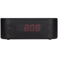 RCA RC345 Bluetooth Alarm Clock Radio Stereo System with Red Display (Black)