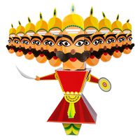 Toiing USA New CrafToi Indian Festival Series (Raavan craftoi) for Kids | 3D DIY Paper Puzzle On Indian Festivals | Celebrate with This Festival Art CrafToi | Great Gift for Boys and Girls