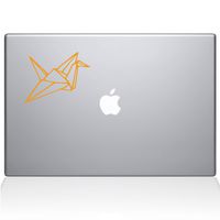 The Decal Guru Paper Crane Decal Vinyl Sticker, 15" MacBook Pro (2016 & Newer Models), Yellow (1427-MAC-15X-SY)
