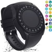 FashionLive Smart Watch Bluetooth Smartwatch Touch Screen Camera Pedometer SIM Card Slot Text Call Sync Women Men Kids Phone Mate Compatible with Android iOS Mobile Cell Phones (Black)