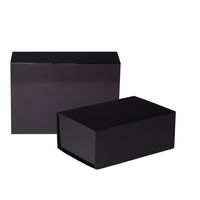 Jillson Roberts 4-Count Large Magnetic Closure Gift Boxes, Black Gloss