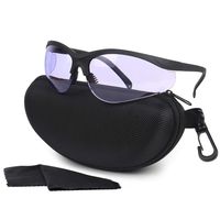 LaneTop Shooting Glasses for Men and Women, Anti Fog ANSI Z87.1 Safety Glasses with Hard Shell Case, UV400 Eye Protection for Shooting Range Glasses, Purple Lens