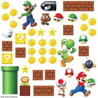 RoomMates Nintendo Super Mario Build A Scene Peel And Stick Wall Decals - RMK2351SCS