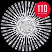 110pcs 3ml Pipette, Teenitor Top Quality Disposable Pipettes Graduated Transfer Pipettes 3ml Eye Dropper for Essential Oil Pipette Makeup Tool