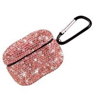 Crystal cover for Airpods Pro Case with Keychain,MEIQING Bling Luxurious Diamonds Protective Case Cover for AirPods Pro / 3 Generation Earphones Charging Case Accessories (Pink)