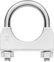 TOTALFLOW Natural Finish 2" TF-U200 304 Stainless Steel Saddle U-Bolt Exhaust Muffler Clamp-2 Inch