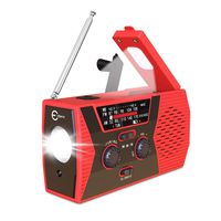 Esky Upgraded Emergency Solar Hand Crank Radio, NOAA Weather Radio with AM/FM, LED Flashlight, Reading Lamp, 2000mAh Power Bank and SOS Alarm