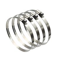 4Pcs 6" Adjustable 304 Stainless Steel Duct Clamps Hose Clamp Pipe Clamp Air Ducting Clamp Worm Drive Hose Clamps