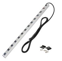 BESTTEN 12-Outlet Heavy Duty Workshop Metal Power Strip, Wide-Spaced Plug Surge Protector, 15-Foot Long Extension Cord, Mounting Brackets Included, ETL Certified, Silver
