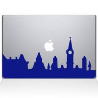 The Decal Guru 2075-MAC-11A-DB London City Skyline Decal Vinyl Sticker, Dark Blue, 11" MacBook Air