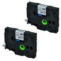 SuperInk 2 Pack Compatible for Brother HSe-231 HSe231 HS-231 HS231 Black on White Heat Shrink Tube Label Tape use in PT-D210 PT-D400 PT-E300 PT-E500 PT-P750WVP Printer (0.46''x 4.92ft,11.7mm x 1.5m)