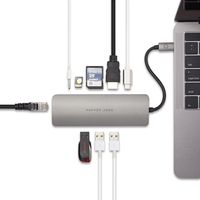 Pepper Jobs USB C Hub 9 in 1 USB C Adapter w/4K HDMI, 3 USB 3.0, SD/Micro SD Card Reader, USB-C Charging, 3.5mm Audio and Gigabit Ethernet for MacBook Pro 13" 15" 2017, MacBook 12", Dell XPS and More