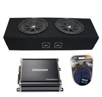 Compatible with 1994-2015 Ford Mustang Convertible Kicker Comp C10 Dual 10" Sub Box Enclosure & CXA600.1 Amp (Renewed)