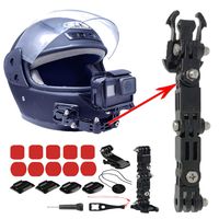 Supkeyer Motorcycle Helmet Chin Mount Accessory Kits with Adhesive Pads and J Hook Mount for GoPro Hero,Sony Action Camera,Xiaomi Yi Sport Camera (A)