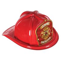 Beistle Red Plastic Junior Firefighter Hat with Red Shield
