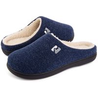 RockDove Men's Original Two-Tone Memory Foam Slipper, Size 13-14 US Men, Blue/Natural