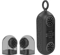 KNZ Goduo Portable Bluetooth Speakers with Magnetic Connectable Base, L/R True Stereo Sound and Bass, Water and Shock Resistant, 18 Hr Playtime, Built-In Mic, Protective Carrying Case Included (Smoke)