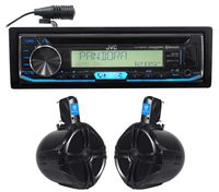 JVC KD-R99MBS Marine Bluetooth CD Player Receiver+(2) 8" Wakeboard Speakers