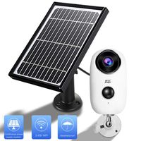 Solar Panel Wireles Camera,1080 HD WiFi Outdoor Security Camera System,Solar Powered Rechargeable Batteries,2-Way Audio,IP65 Waterproof,Night Vision, App Remote, Long Time PIR Motion Record