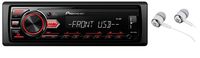 Pioneer MVH-85UB Digital Media Car Stereo Receiver , USB , Auxiliary , MP3 Playback , Mixtrax , Media App Control , Siri Eyes Free Compatible/Free ALPHASONIK Earbuds