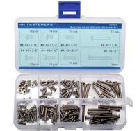 #4-40 UNC Stainless Steel Button Head Socket Cap Screw Qty 120-piece Assortment Set