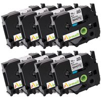 Airmall 8 Pack Compatible with TZe-241 TZ Tape 18mm 0.7 Laminated White Label Tape for P Touch Label Printers PTD400 D400AD D450 1880C 2030, 3/4 Inch x 26.2 Feet