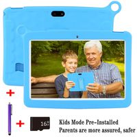 Kids Tablet 10.1 inch Display, Kids Mode Pre-Installed, Android 7.0 Quad Core Processor, with WiFi, Bluetooth and Games,16GB SD Card, Stylus Pen, 1280x800 IPS HD Display (Blue)