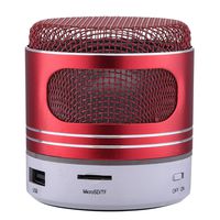Wowpower Mini Bluetooth Speaker, Wireless Portable Music Box USB Charge Small Subwoofer Support TF Card, USB, with LED Atmosphere Light, Anti-Slip Base (Red)