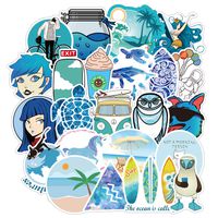 COOLCOOLDE Blue 100 Water Bottle Stickers Cute Girl Stickers Variety Vinyl Car Motorcycle Bicycle Luggage Decal Graffiti Patches Skateboard Waterproof Stickers (Blue 100)