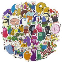 Cartoon Laptop Stickers 50pcs, Cool Kids/Teen Vinyl Computer Waterproof Water Bottles Skateboard Luggage Decal Graffiti Patches Decal (Adventure Time with Finn and Jake)