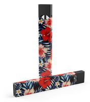 Summer Skin-kit for The Pax JUUL (JuulLabs) Vaping Device (Skin Only) - Vivid Tropical Red Floral v1