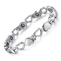 FCZDQ Magnetic Therapy Health Bracelet Stainless Steel Heart Chain Couple Bracelet for Mens