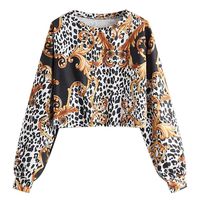WYTong Newest! Womens Long Sleeve Leopard Print Sweatshirt Round-Neck Casual Blouse Fashion Pullove Tops(White,M)