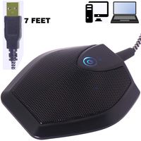 Conference Microphone, OmniDirectional Dual Capsules, USB Mic with Mute Function for Skype and Video Conferencing (PnP for Windows, Mac and Linux)
